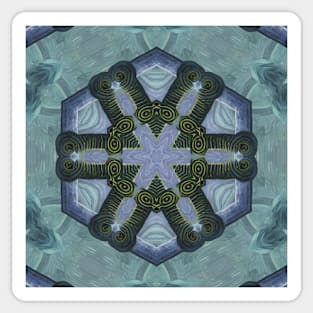 Abstract Sci-fi bio-tech Kaleidoscope pattern (Seamless) 19 Sticker